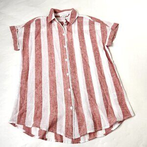 Beach Lunch Lounge Women's Size XS Button Down Blouse Top Linen Blend